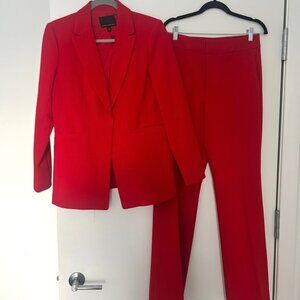 Banana Republic Red Suit Set – Blazer + Slim Pants – Size 8 Work Career/Fun Wear
